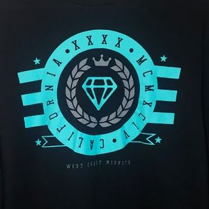 Fifth Sun Black Graphic Tee "West Coast Misfits"  California Diamond Size Large